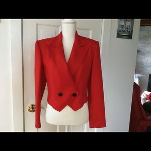 Vintage Louis Feraud Red Wool Cropped Jacket